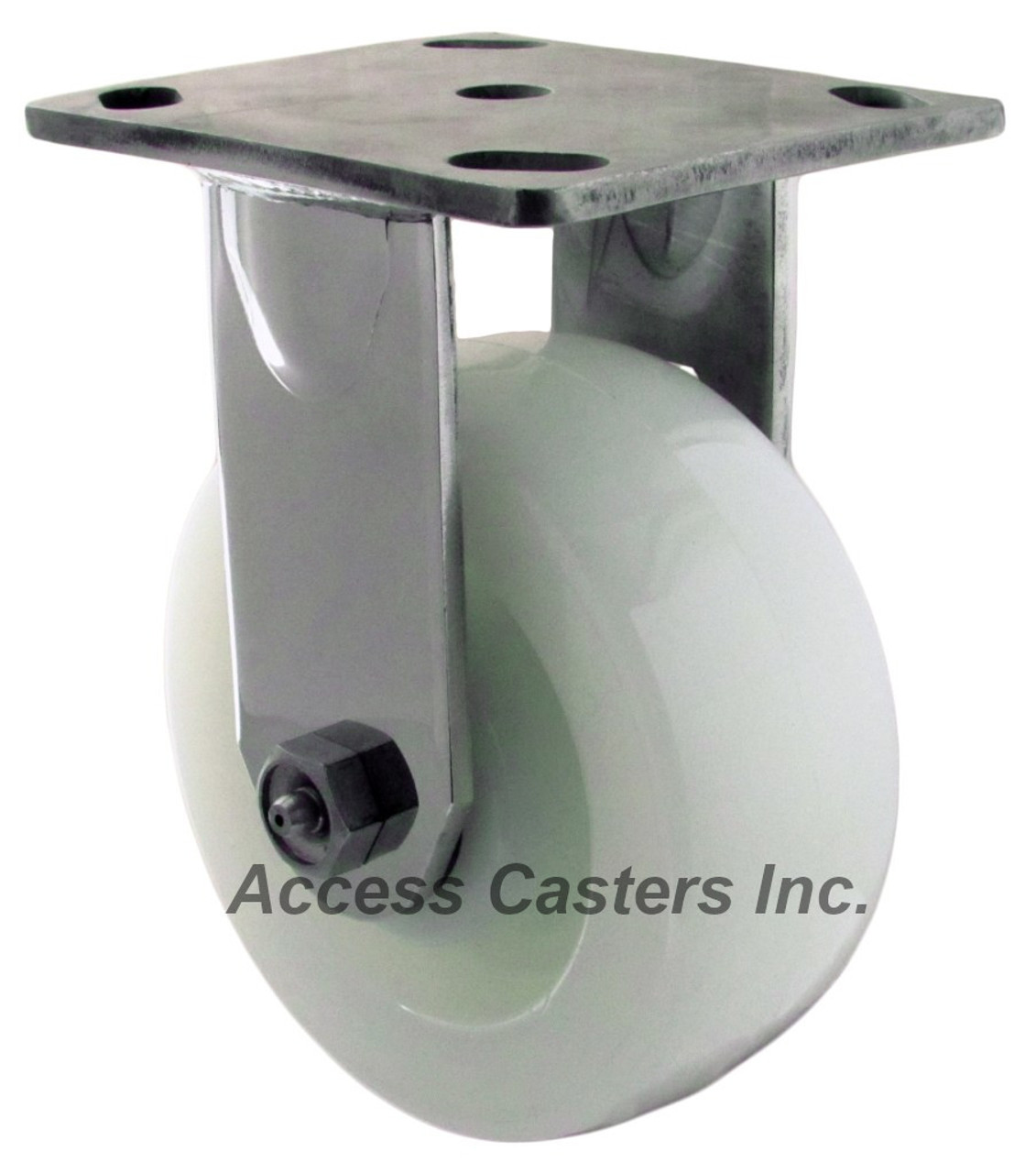 MD316NY5-R 5 Inch 316 Stainless Steel Rigid Caster with White Nylon Wheel