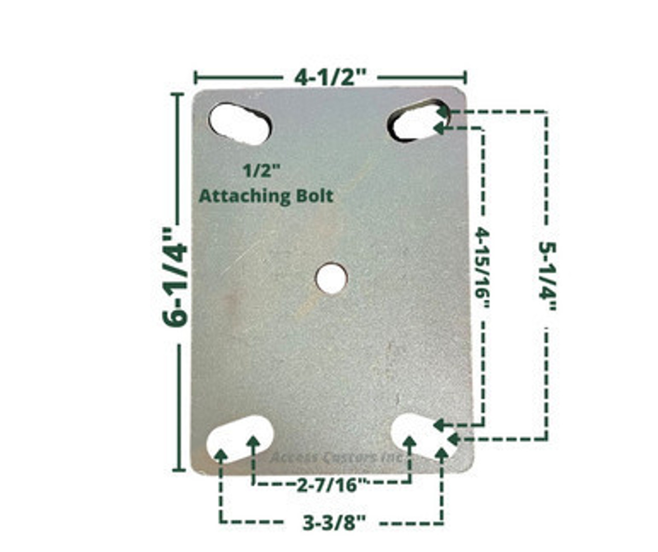 6DDWLG58R 6" Heavy Duty Rigid Caster with Dual Polyurethane (65D) Wheels