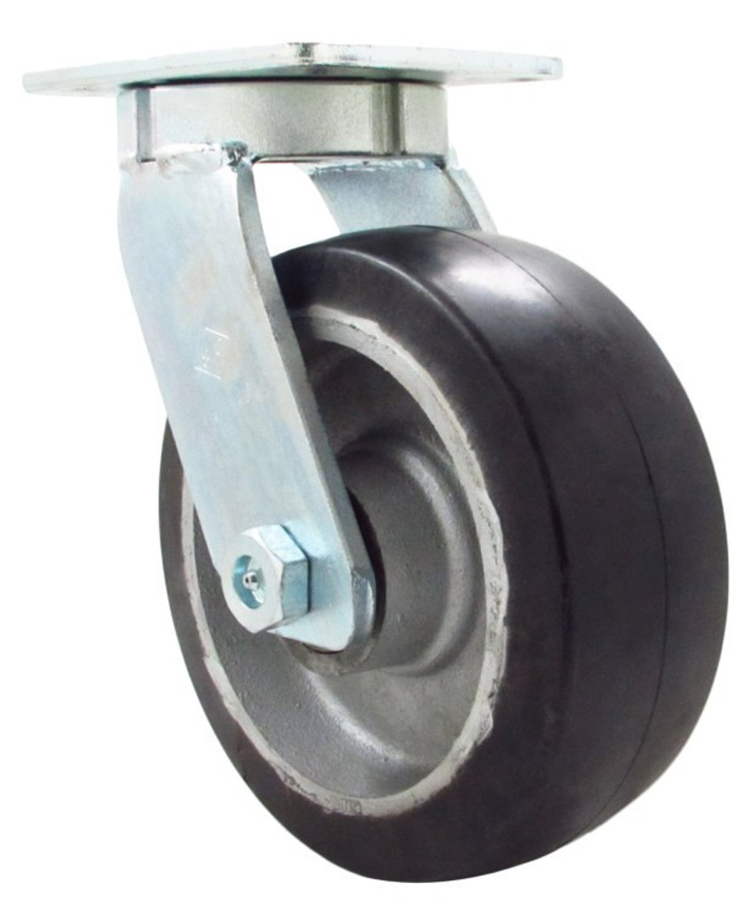 10DRH57S 10 Inch Heavy Duty Kingpinless Caster with Supreme Rubber on Cast Iron Wheel