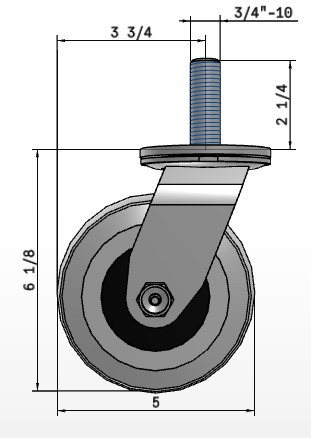 3/4"-10 x 2-1/4" stem