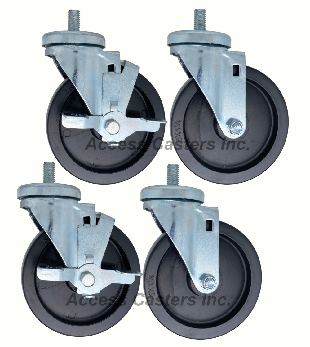 HS-5036 - AC Hoshizaki caster set with 5" casters, 6" height