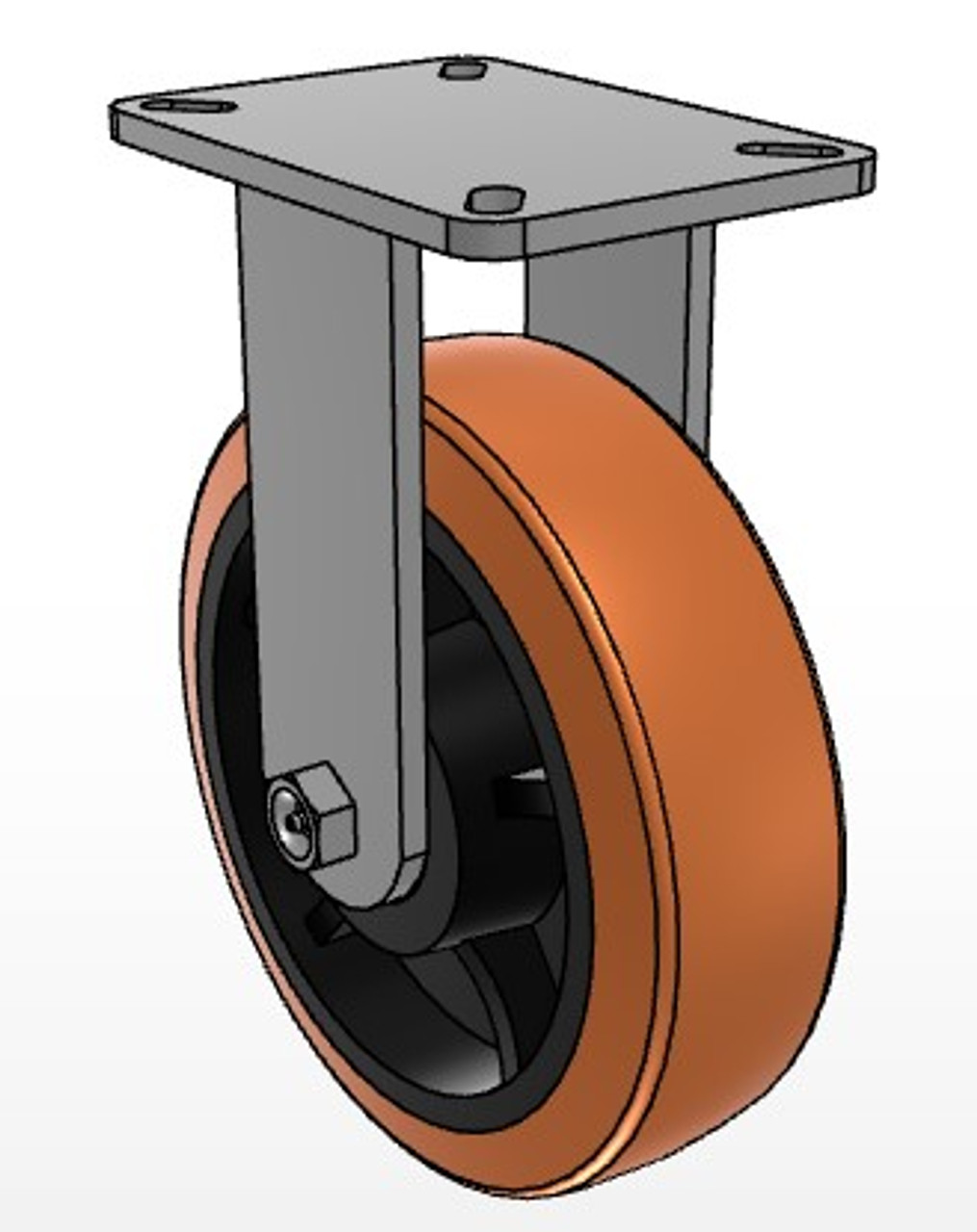 62PX10X3PBR  10 Inch Heavy Duty Rigid Caster, Megapoly Polyurethane Wheel