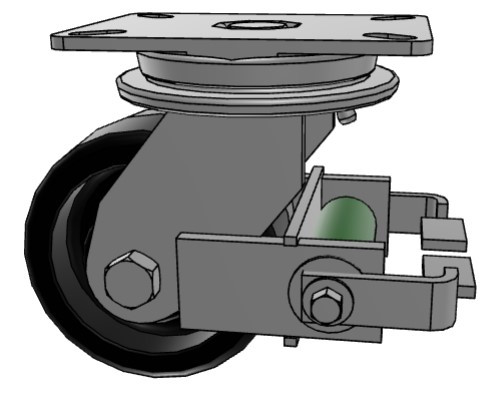 90TM06501SP Albion 90 Series Swivel Caster with Brake, 6" x 3" Phenolic Wheel