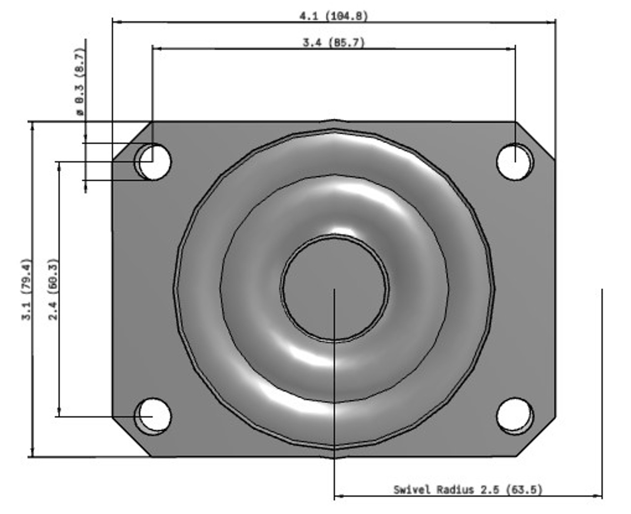 S4.3312.351 Colson 1200 Pound Capacity Business Machine Caster