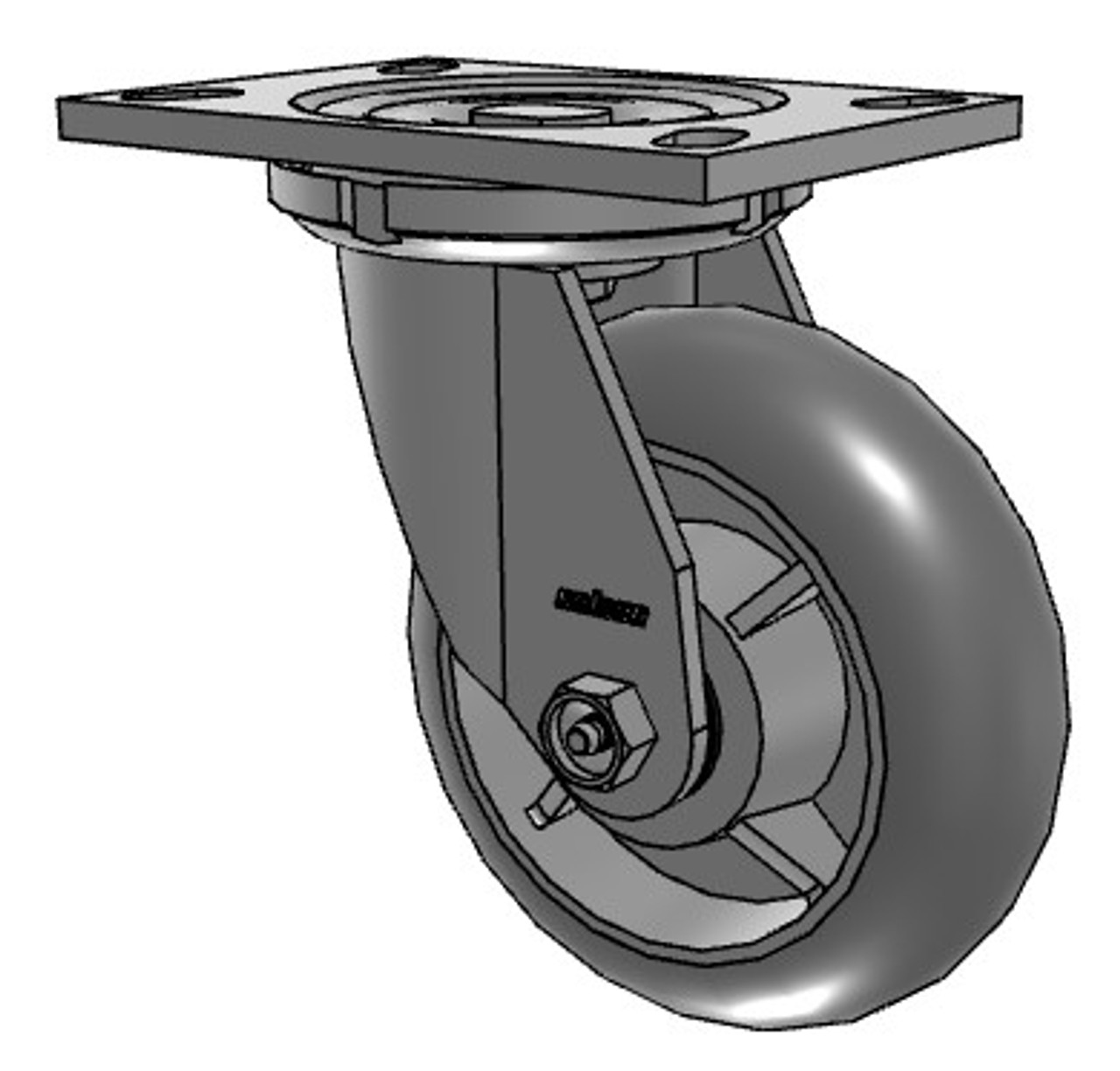 6.06209.559 Colson 6" Swivel Caster with Round Tread Performa Rubber Wheel