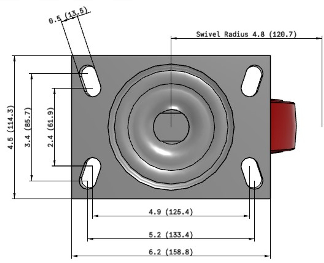 6.06209.139 Colson 6" Swivel Caster with Cast Iron Wheel