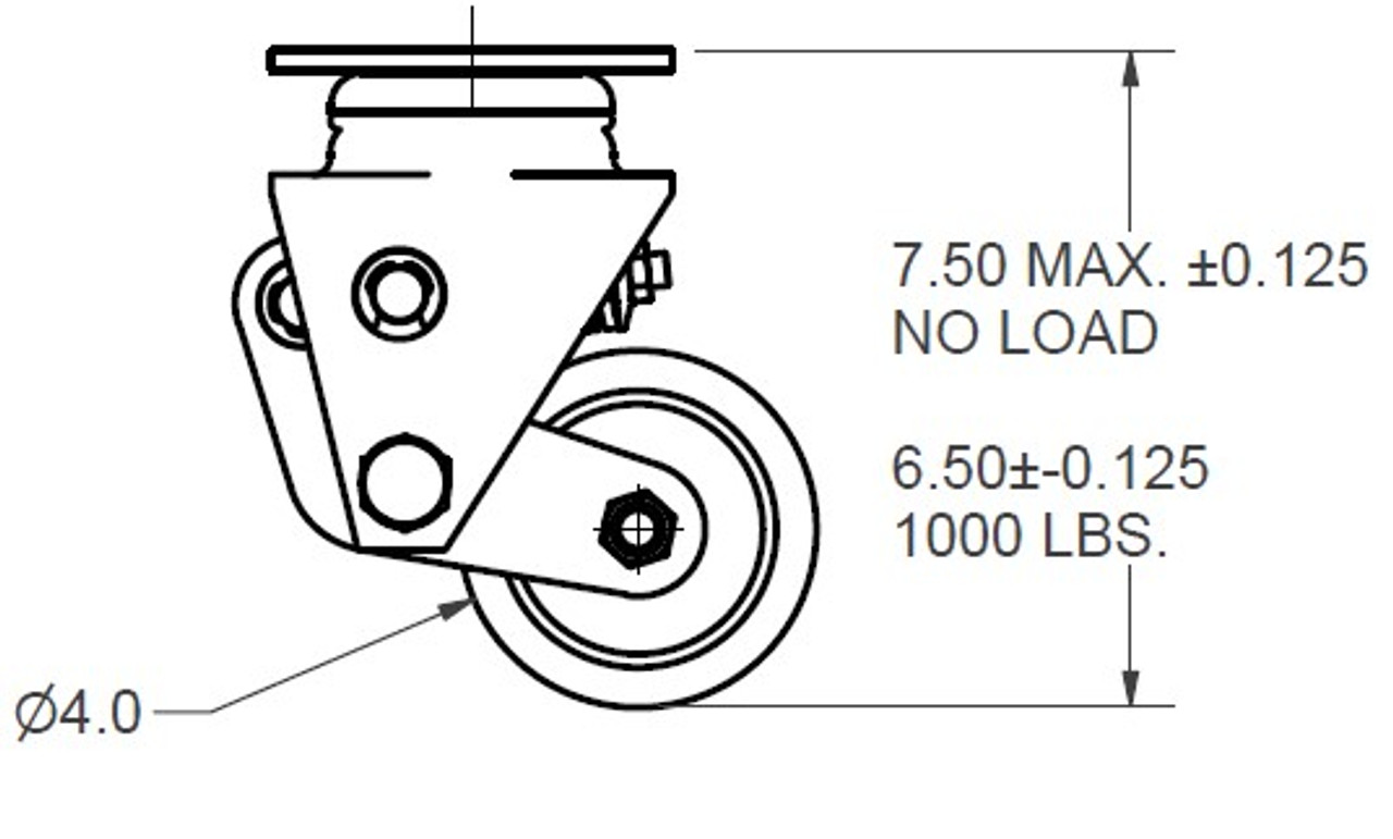 31-SL404-PSE Darcor 4 Inch Spring Loaded Caster