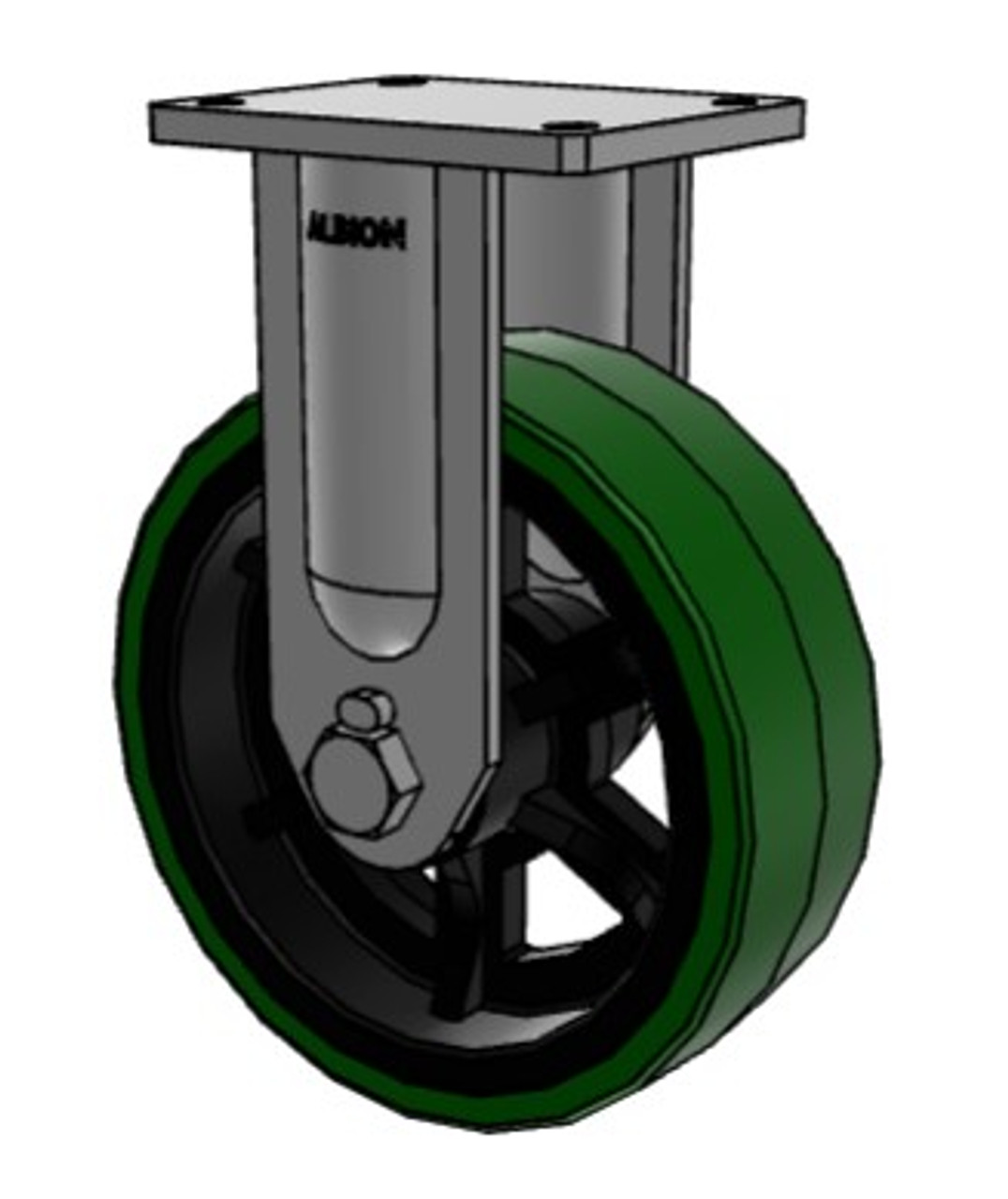 610PX12709R Albion 12" Heavy Duty Rigid Caster, Thick Polyurethane on Cast Iron 610PX12709R Albion 12" Heavy Duty Rigid Caster, Thick Polyurethane on Cast Iron