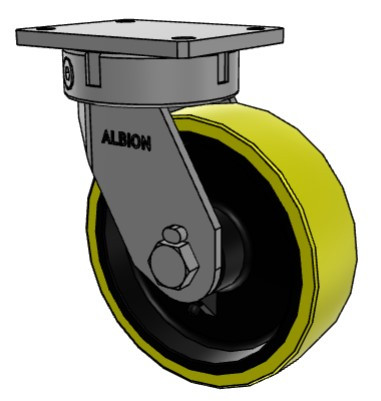 310PF10528S 10" kingpinless swivel caster, 4200 pound capacity