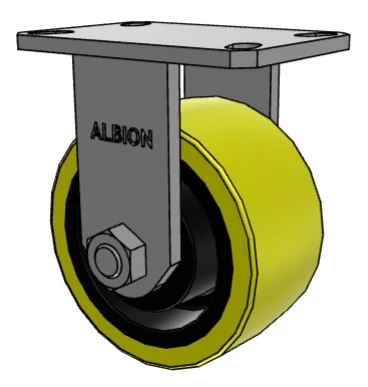 310PF06528R Albion rigid caster with 6" x 3" polyurethane tread wheel