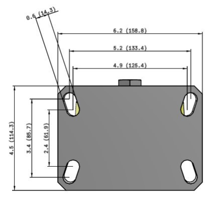 310PF12528S 12" x 3"  Kingpinless Swivel Caster, Poly on Heavy Cast Iron Wheel