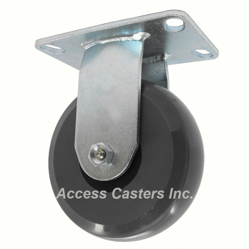 5D43HUR 5" rigid caster with polyurethane elastomer wheel, 1400 pound capacity