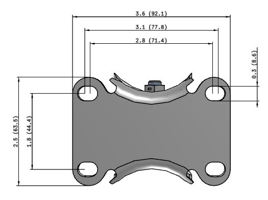 2.33408.42 Colson 3" stainless steel rigid caster with Rubber HI-TECH wheel, 150 pound cap.
