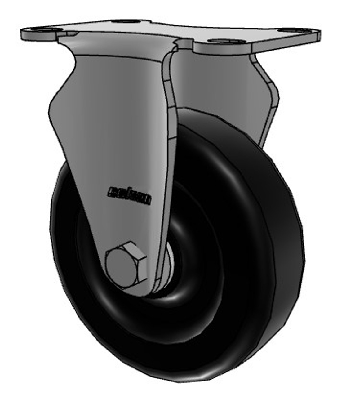 2.04408.544 Colson 4" stainless steel rigid caster with black polyolefin wheel