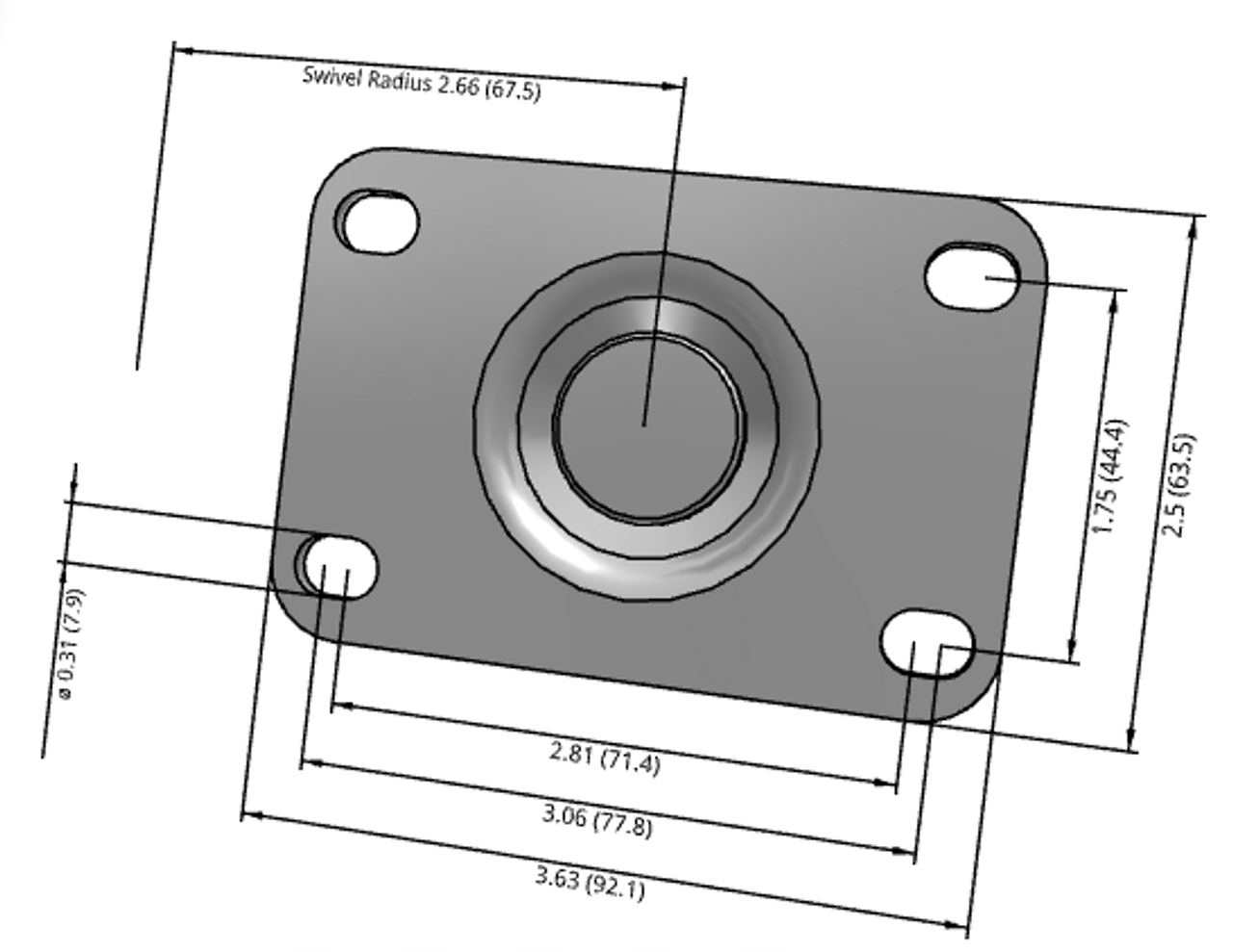 2.05256.52 HT Colson 5 Inch Swivel Caster with High Temperature Wheel