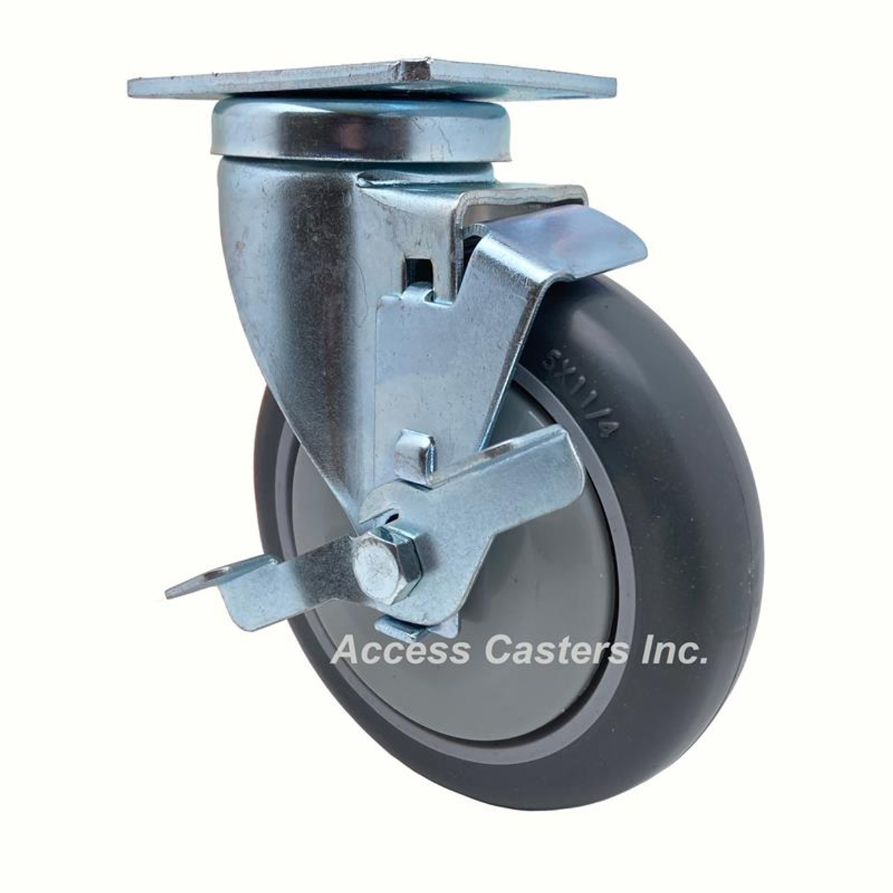 AS-390211 AC 5" Swivel Caster with Brake Poly Wheel for Tri-Star