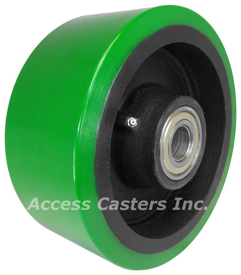 10" x 4" Heavy Duty Hard Polyurethane Tread Wheel, 1-1/4" Tapered Bearing, 5500 pound capacity