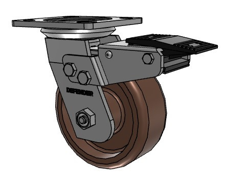 D4.05109.839 HT BRK4 SS WB29 Five inch Stainless Steel Total Lock Caster Thermo Hi-Temp Wheel