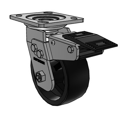 D4.05109.839 BRK4 SS WB29 Five inch Stainless Steel Total Lock Caster Polyolefin Wheel