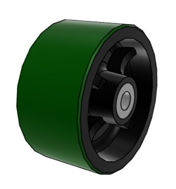 PY1080120 Albion 10" x 5" Polyurethane on Cast Iron Wheel with 1-1/4" Roller Bearing