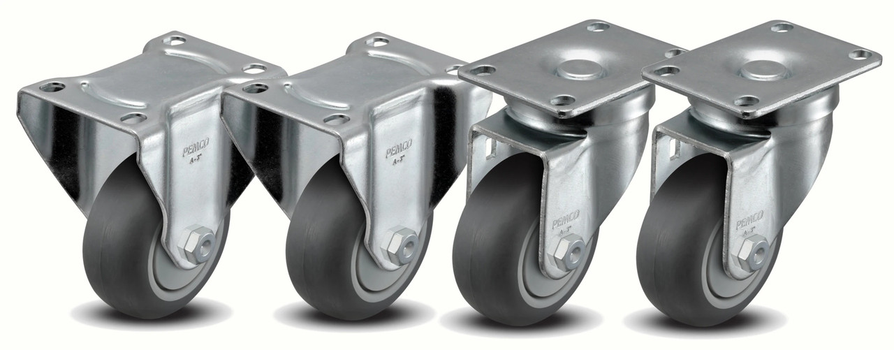 3" TPR light duty caster set
