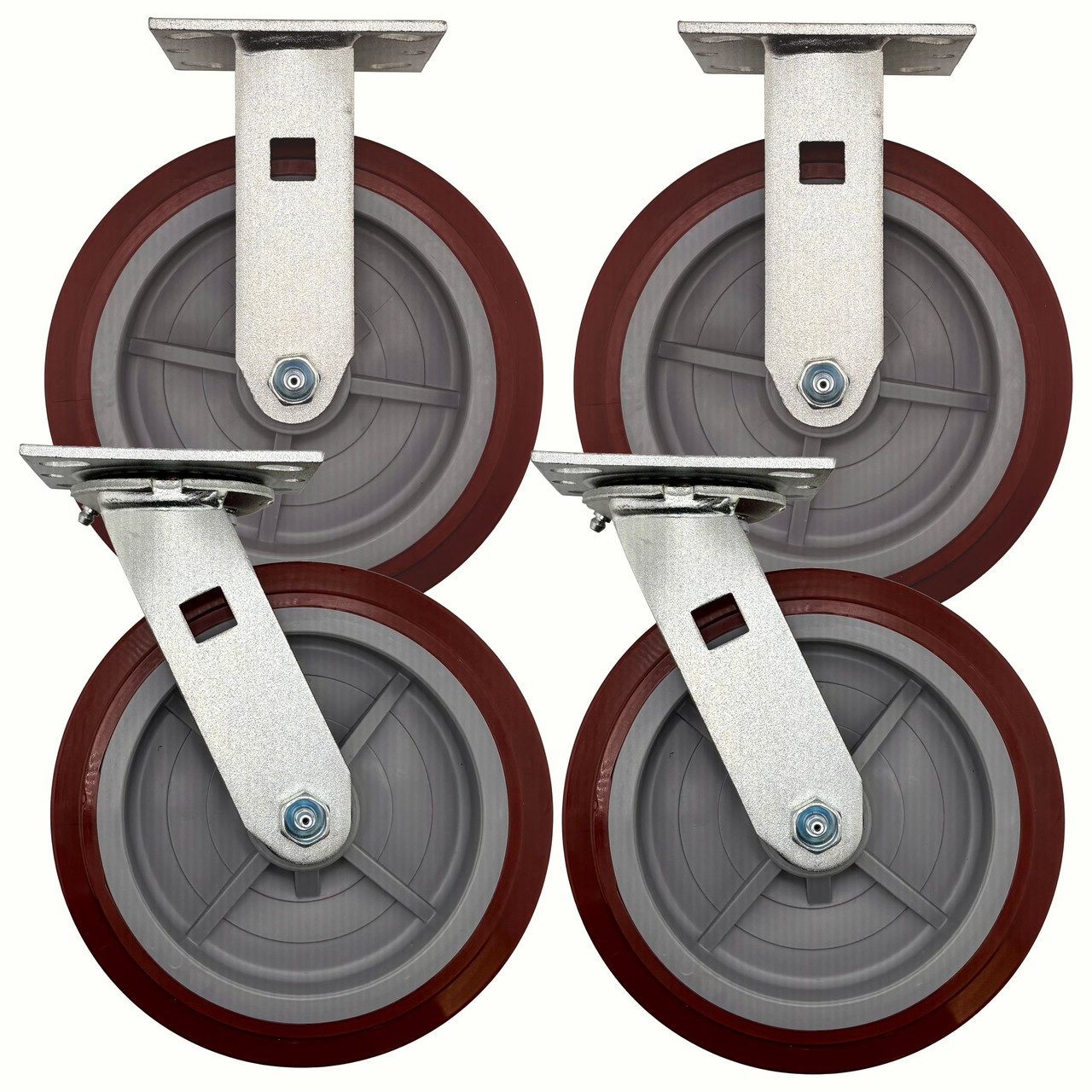 8" Thermo-Urethane Medium Duty Caster Wheel SET