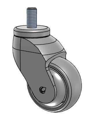 GKR-S-75-PTE/K-TS02-G Tango 75 MM Medical Caster with 1/2-13 x 1" stem
