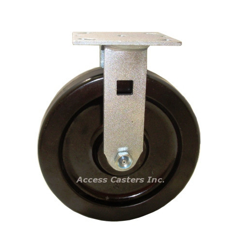 8" Phenolic rigid plate caster