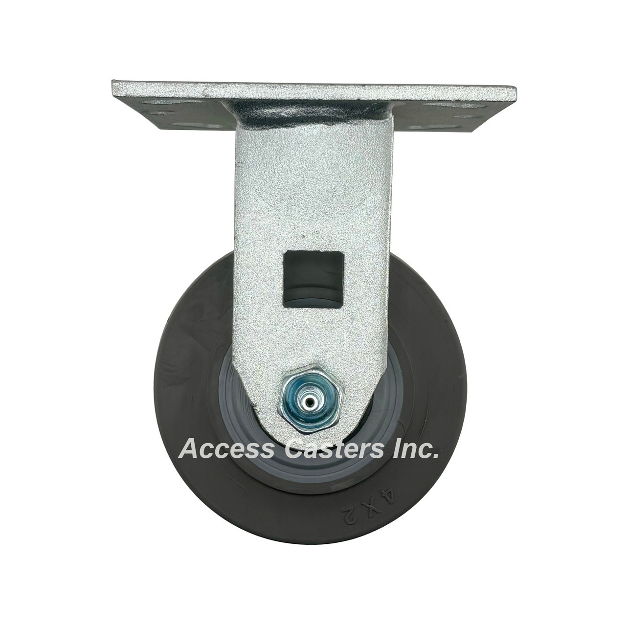 4" TPR Flat rigid plate caster