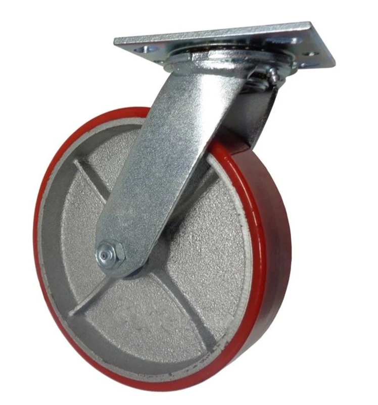 8" Poly on cast swivel caster