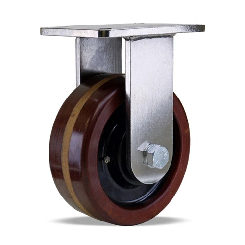 R-CHS-83LPSB Hamilton 8" Heavy Duty Stainless Steel Rigid Caster with Laminated Phenolic Wheel