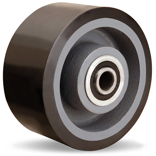 S-ZFSEC2-63DB70 Hamilton Spinfinity® Super Endurance Dual Swivel Caster with 6" x 3" Duralast XC® Polyurethane (70D) on Cast Iron Wheel