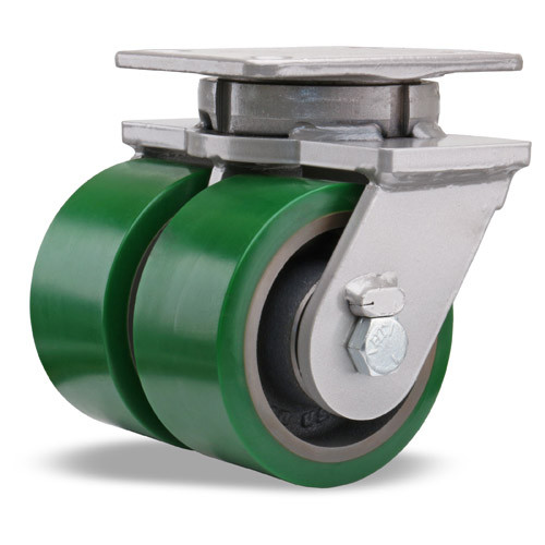 S-ZFSEC2-63DB Hamilton Spinfinity® Super Endurance Dual Swivel Caster with 6" x 3" Duralast Polyurethane (95A) on Cast Iron Wheel