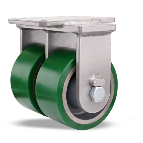 R-ZFSEC2-63DB Hamilton Super Endurance Dual Rigid Caster with 6" x 3" Duralast Polyurethane (95A) on Cast Iron Wheel