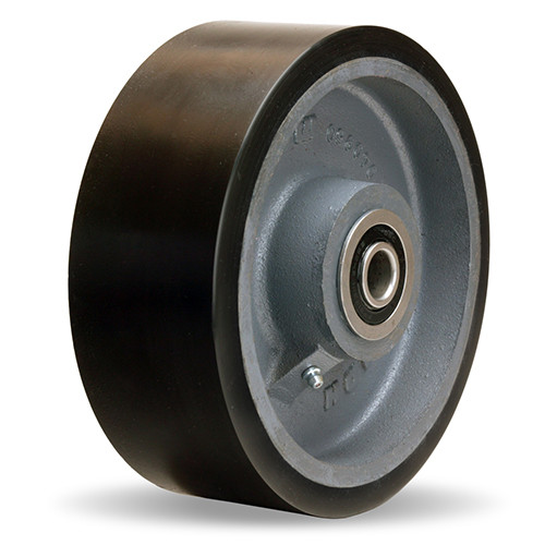 S-ZFSEC2-83DB70 Hamilton Spinfinity® Super Endurance Dual Swivel Caster with 8" x 3" Duralast XC® Polyurethane (70D) on Cast Iron Wheel