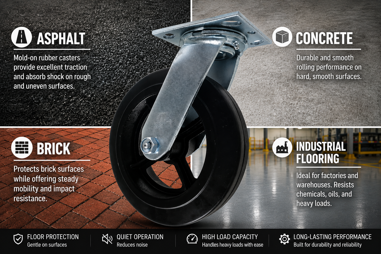 Ideal floor material for mold on rubber casters
