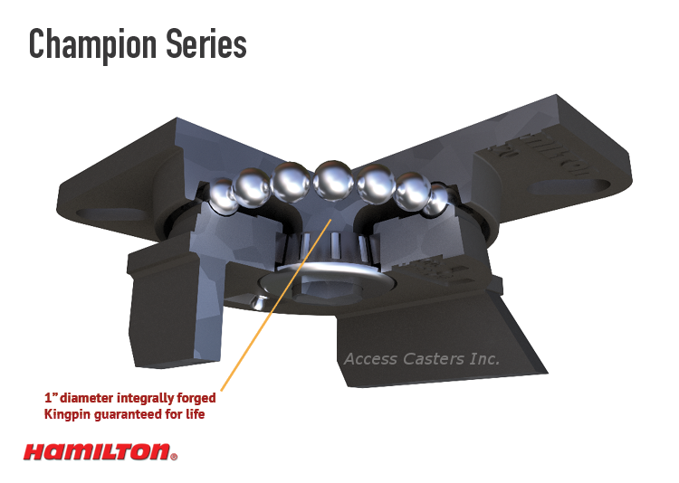 S-CH-63PB Hamilton 6" Champion Series Caster with Plastex Wheel