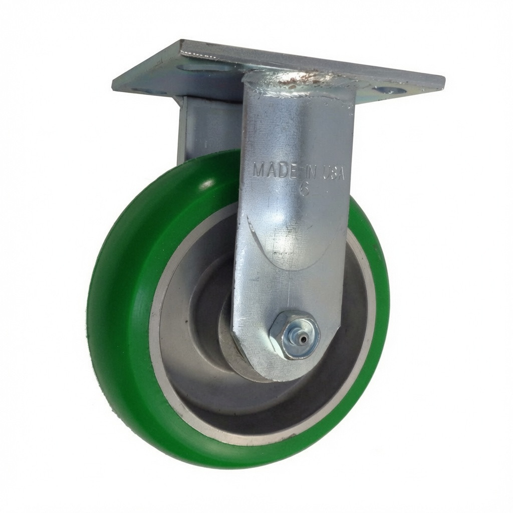 110PM08228R Albion 6x2 Rigid Caster Ergonomic 95A Polyurethane on Aluminum Wheel