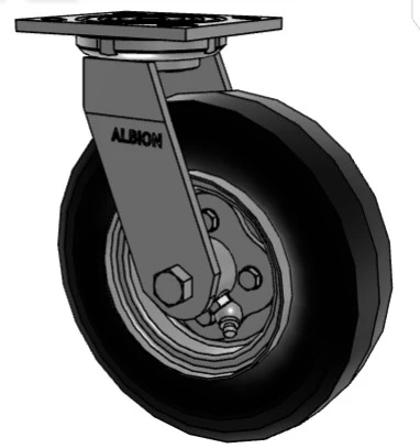 16SF08227S Albion 8" Pneumatic Swivel Caster, 2.00/4 wheel size