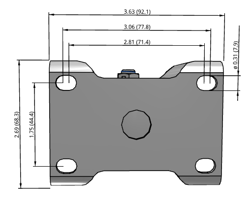 2.05208.HF8 Colson 5" Rigid Caster with HydroTech Wheel