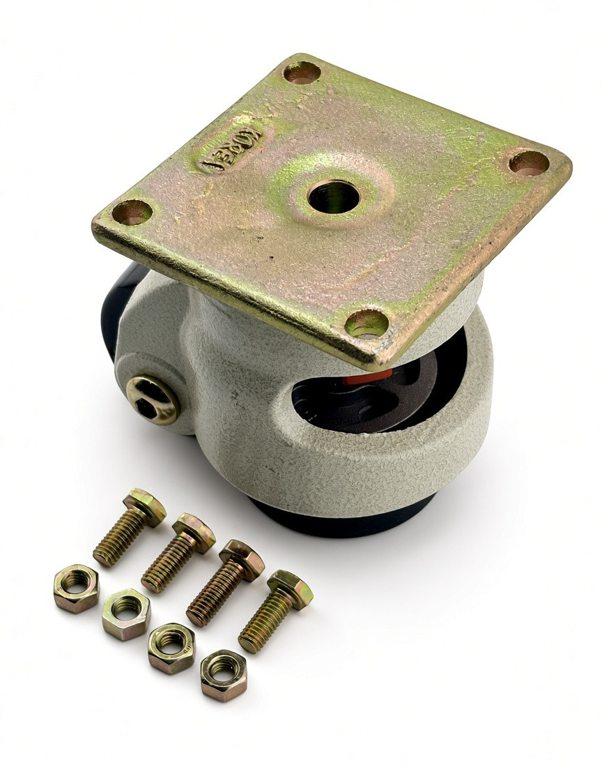 Access Casters 2" Leveling Caster Sets Square Plate Mount Nylon Wheel