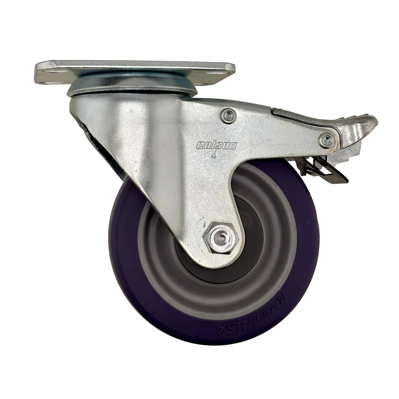 T2.04256.HF8 Colson 4" Integrated Total-Lock Caster with HydroTech Wheel