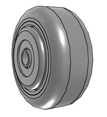 2.00033.95G Colson 3" x 1-1/4" Rounded Gray Wheel