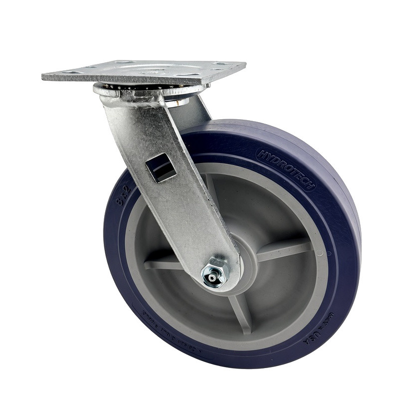 ES8X2TPEB 8 Inch Swivel Caster with Hydrotech Wheel with Precision Ball Bearings