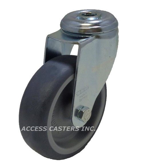 LKRA-TPA 101G Blickle 4 in Swivel Caster TPE Wheel Hollow Kingpin Plain