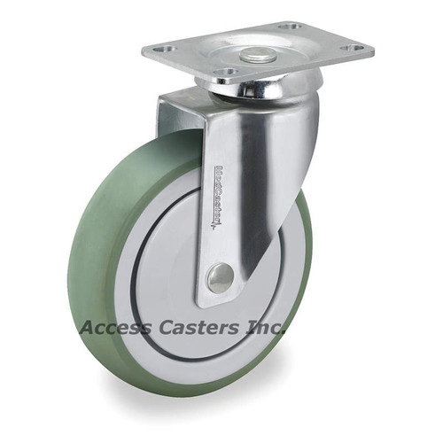 SS-05AMP-125-SW-TP01 5" Stainless Steel Swivel Caster with Antimicrobial Wheel SS-05AMP-125-SW-TP01 5" Stainless Steel Swivel Caster with Antimicrobial Wheel