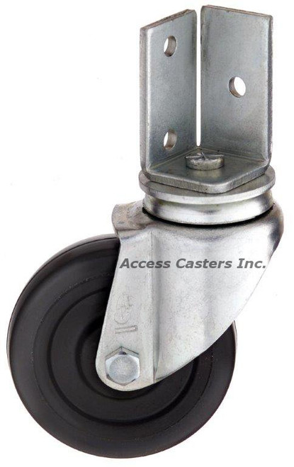028-50H Angle Iron Stem Caster 5" Hard Rubber Wheel