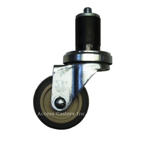 3EXTPS 3" Expansion Stem Swivel Caster, TPR Wheel, 210 lb Capacity