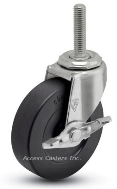 Soft Rubber Single Wheel Threaded Stem with Brake Soft Rubber Single Wheel Threaded Stem with Brake