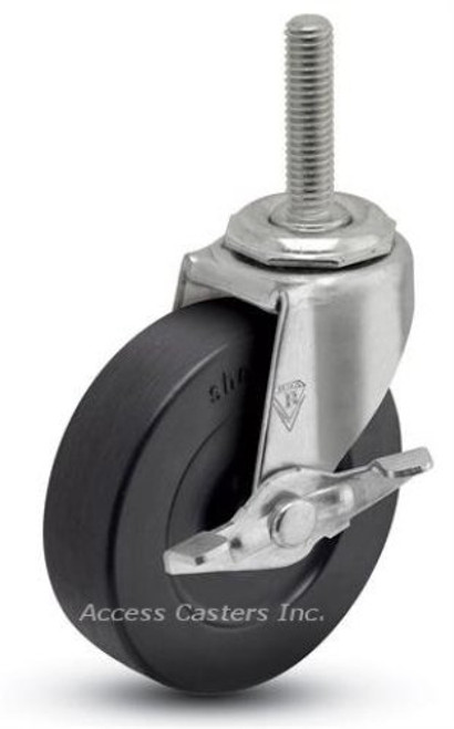 Soft Rubber Single Wheel Threaded Stem with Brake Soft Rubber Single Wheel Threaded Stem with Brake